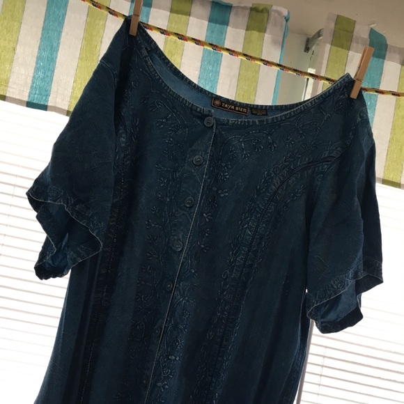 Vintage Blue Denim dress - Picture 3 of 4
